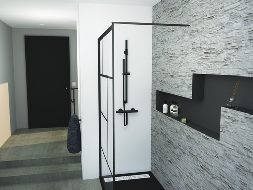 Thermostatique de douche noir mat Fact'Ory C3 - ROLF